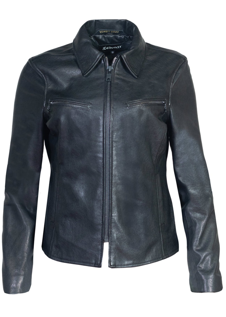 Schott Womens Zip Leather with Collar