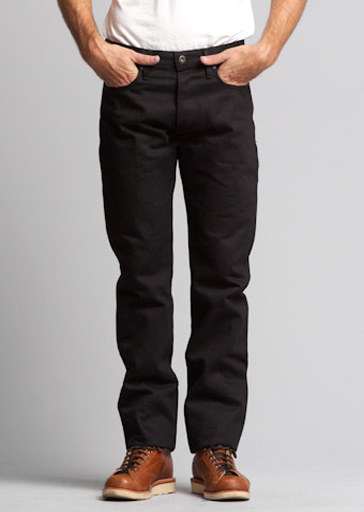 With a higher waistline and the classic 5-pocket style with button fly, the SL-220x Slim Straight double black jeans feature 14.5 oz. Japanese redline rich black selvedge made by Kuroki Mills. The color is more resistant when it comes down to fading as its indigo brethren. But in time, it will eventually give way to high contrasting grays.


3Sixteen jeans are produced with a long inseam length, so make sure to take advantage of complimentary hemming.