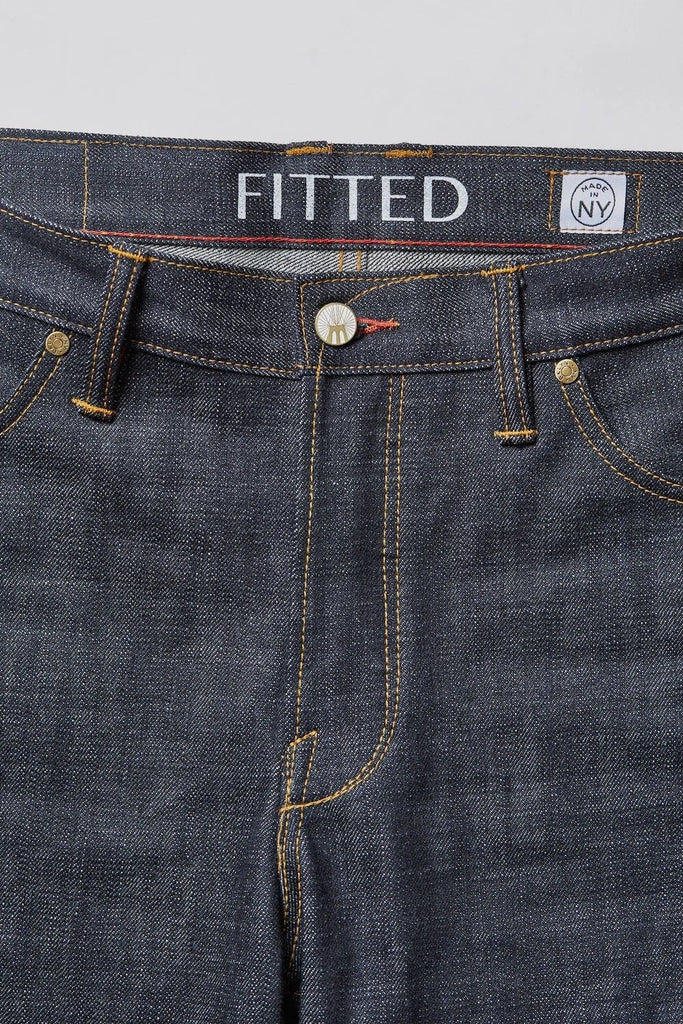 Masterpiece Denim (MPD) is our flagship fabric made of a heavy weight dark indigo Japanese selvedge denim with exceptional character and high fade potential. It has a slubby, textured surface that starts out rigid and breaks in beautifully with wear.
- 16oz selvedge denim
- 100% cotton
- Dark indigo warp x white weft
- Right hand twill
- Collect Mills in Okayama, Japan