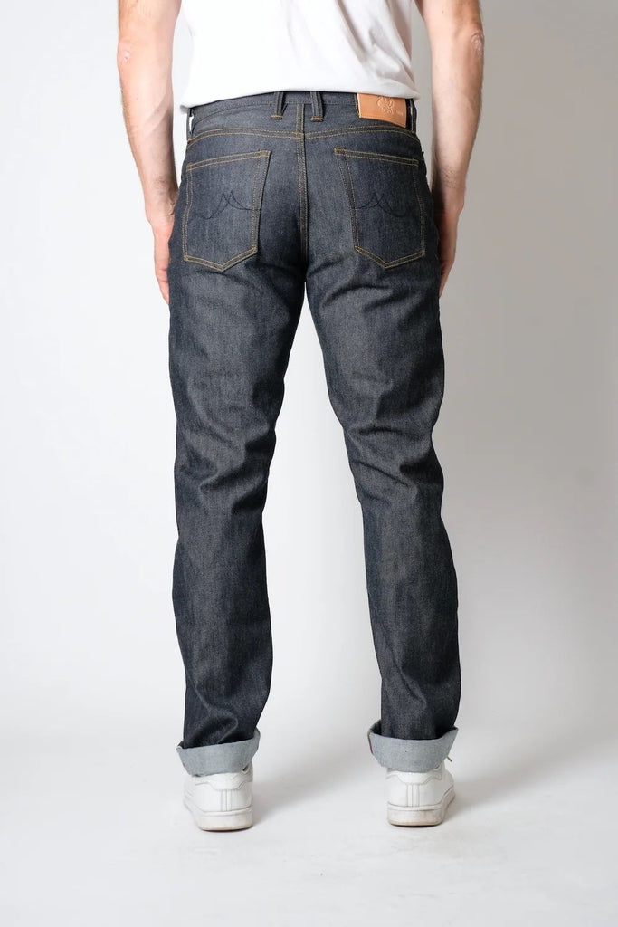 D11 Easy Rider (EZR) has been our best-selling fabric since we began making jeans in 2013. Featuring a lighter weight and moderate stretch, it's remarkably comfortable from day one. Due to the fabric composition, it holds its shape remarkably well. The EZR perfectly blends comfort and quality, and it will quickly finds it way to the top of your rotation, whether you are a seasoned pro or just beginning your journey into selvedge denim.


- 11oz selvedge denim
- 90/10% cotton/polyester
- Indigo warp x white 