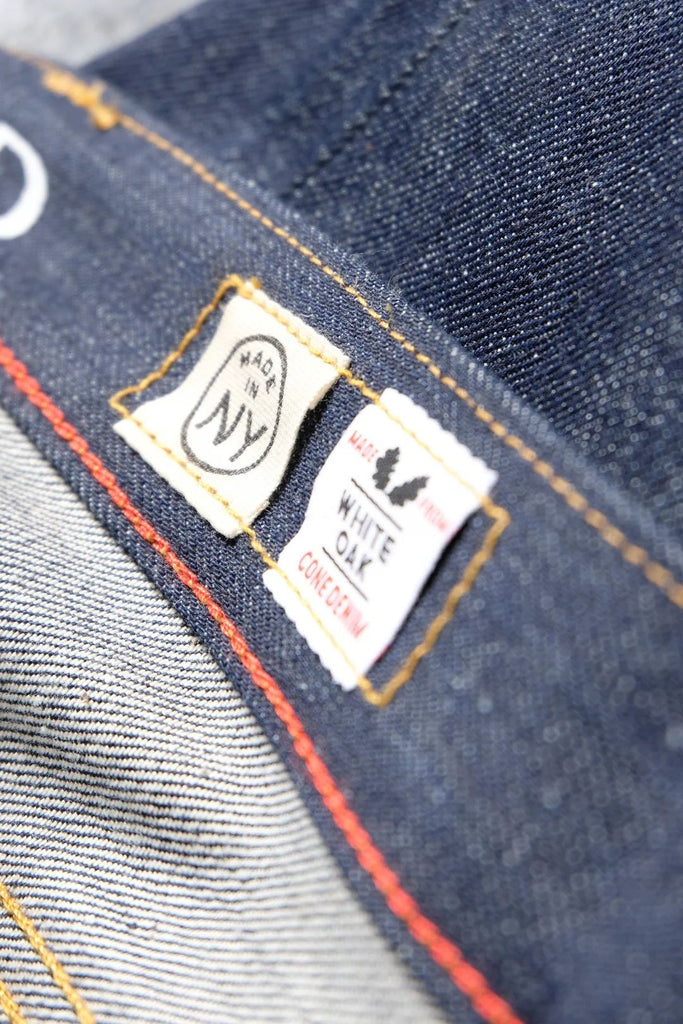 The W13 1968 is made from a beautiful 13oz classic indigo from Cone Mills White Oak factory in Greensboro, North Carolina. Their "1968" denim is tried, true, and loved for generations, but this is a dead stock fabric as the looms were shut off for the final time in December, 2017.

The Wythe cut itself is heavily influenced leading men of the 1950s. It has a high rise with a relaxed straight leg. It's classically designed but infused with modern styling. 