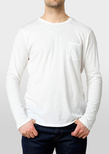 Brooklyn Denim Co. Cotton Pocket Long Sleeve Crewneck Shirt