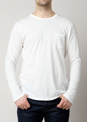 Brooklyn Denim Co. Cotton Pocket Long Sleeve Crewneck Shirt