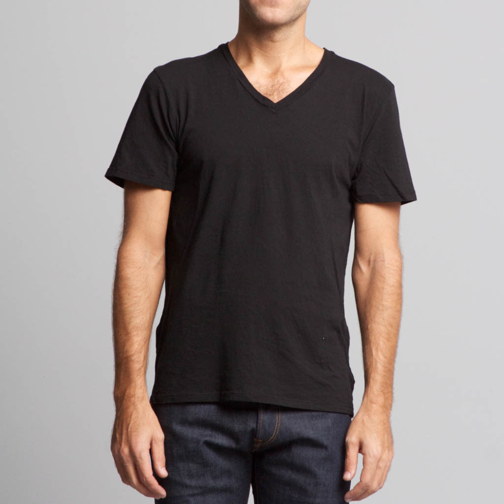 BDC Vee Neck Tee Hemp Black