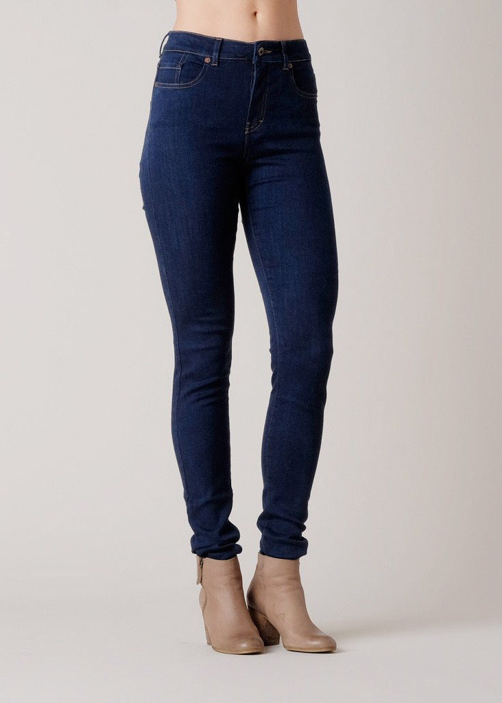 These Brooklyn Denim Co. high waisted skinny jeans are have some stretch so they are comfortable all day long with a skinny cut throughout and have the classic 5-pocket zip fly style.

Details:

64% Tencel, 30% Cotton, 4% EME, 2% Elastane

13.75oz Stretch Cone Mills Denim

High Waisted stretch jeans

Skinny

Made in USA