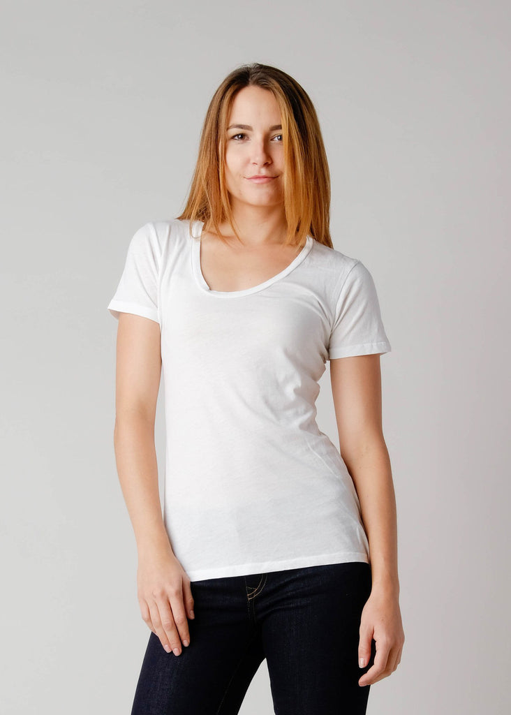 This Brooklyn Denim Co. light weight super soft tee features a swoop neckline with short sleeves.

Details:

*100% Organic Cotton

*No Tag

*Pre-Shrunk

*Made in USA