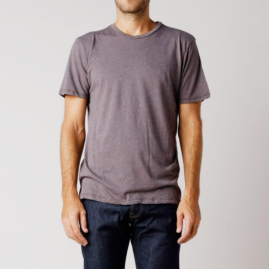 BDC SS Crew Neck Tee Recycled Plastic Charcoal. This Brooklyn Denim Co. super soft short sleeve tee features a crew neckline.

Details:

*50% recycled plastic, 50% organic cotton

*No tag

*Pre-Shrunk

*100% made in California

*Each piece is created to order using high quality, low impact garment-dye processing which gives it a unique character and lived-in feel.