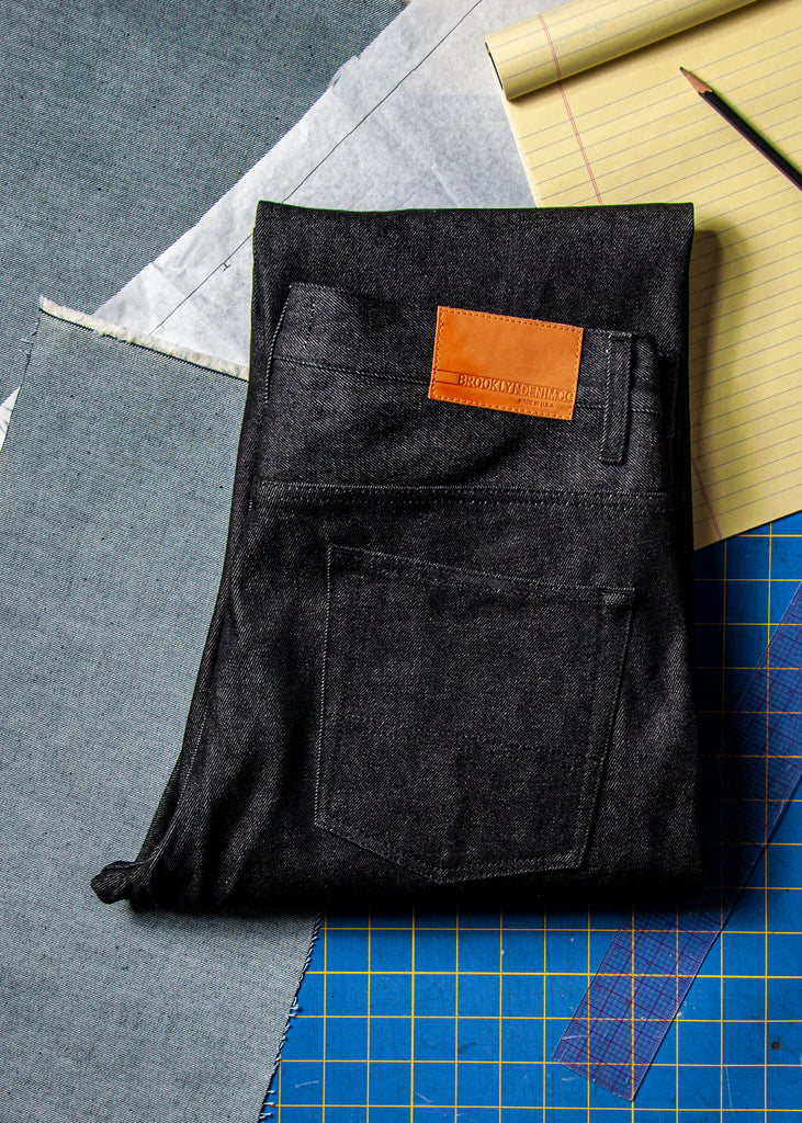 Brooklyn Denim Co's Men's Relaxed Jeans are a company favorite. This jean is a classic 5-pocket with a roomy fit. The Relaxed cut is wide in the thigh and tapers through the bottom of the leg. This go-around, we made it in a mid-weight unwashed classic 3x1 denim.

100% Cotton
12.75 oz Rigid Black Denim w/Natural Fill

Fit: Relaxed
Rise: Mid
Leg: Wide through thigh with a slight taper to the bottom
Button Fly
Contrast Stitching
Made in New York