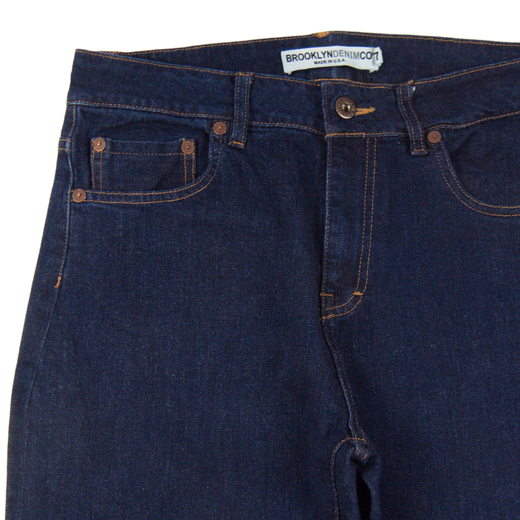 These relaxed fit boyfriend jeans are made from a rinsed Cone Mills selvedge denim and features the classic 5-pocket style with zip-fly button closure and tapers slightly after the knee.

98% Cotton, 2% Spandex
Rinsed Cone Mills Selvedge Denim
Relaxed Boyfriend
Straight Leg stretch jeans
Cropped length
Made in USA