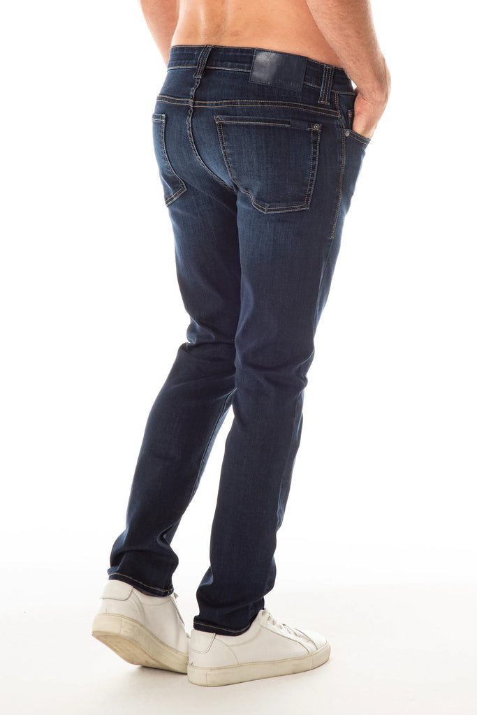 A classic blue wash with traditional contrast stitching in a slim straight silhouette for a modern and comfortable fit. Handcrafted in Los Angeles.



Lightweight 9 oz
Universal Stretch Denim
79% Cotton, 18% Polyester, 2% Rayon, 1% Elastane
34" inseam
Front Rise 9.75"
Back Rise 15"
Leg Opening 15.5"
Hand crafted in Los Angeles
Comfort Stretch Jeans