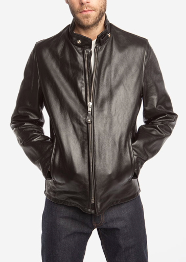 This lightweight leather jacket features the vintage cafe racer fit with satin lining and a zip front closures with two side pockets.

Details:

*Waxy Cowhide

*26" length

*Union made in the U.S.A

Schott NYC jackets have become a symbol of American culture, growing and changing as America does, defining everything they do and every jacket they make. 