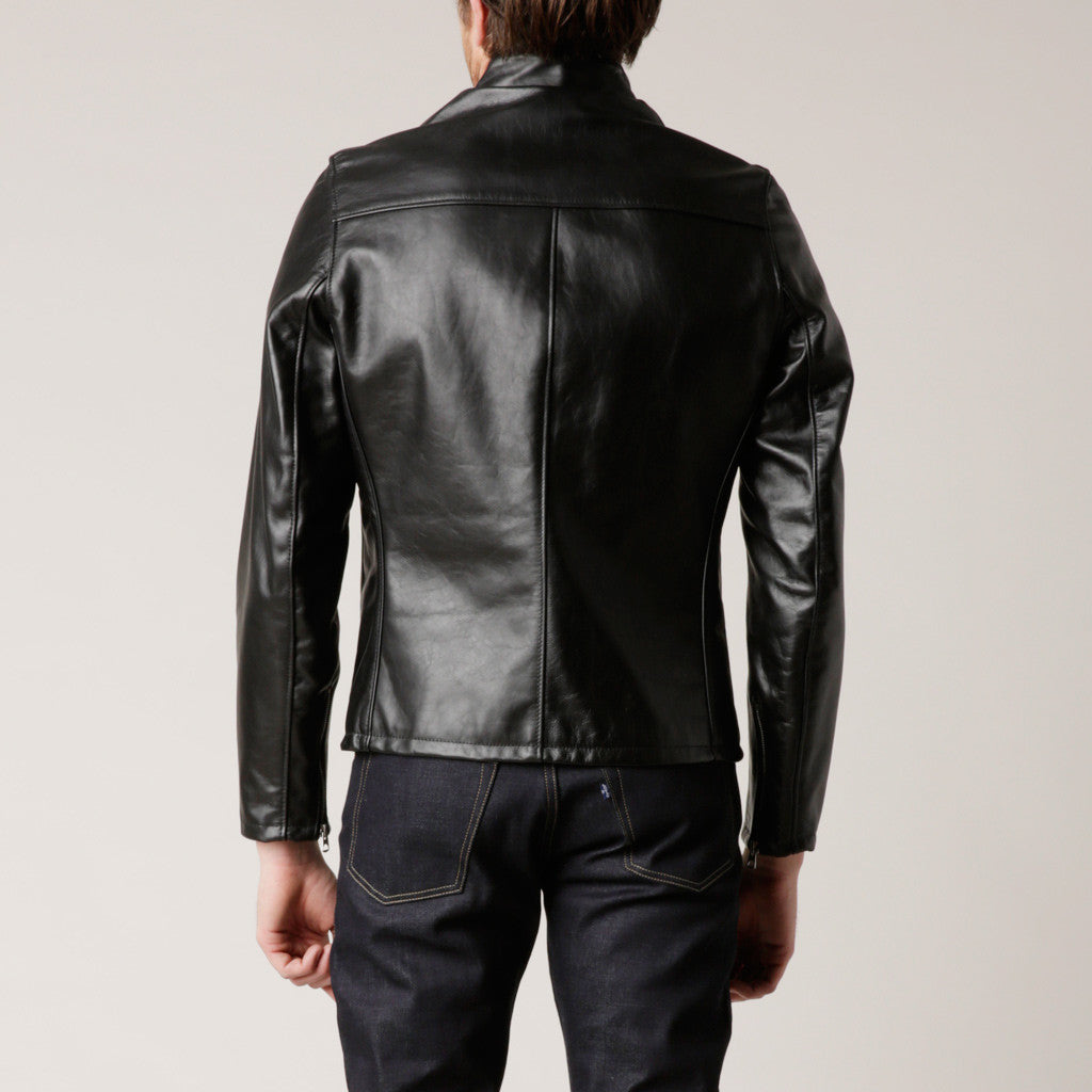 This lightweight leather jacket features the vintage cafe racer fit with satin lining and a zip front closures with two side pockets.

Details:

*Waxy Cowhide

*26" length

*Union made in the U.S.A

Schott NYC jackets have become a symbol of American culture, growing and changing as America does, defining everything they do and every jacket they make. 